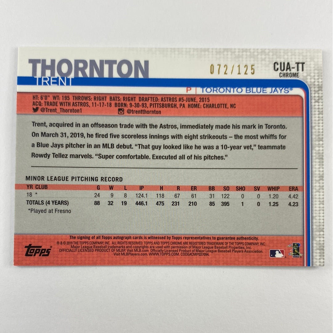 2019 Topps Chrome Trent Thornton X-Fractor RC Auto /125 | Local Legends Cards & Collectibles