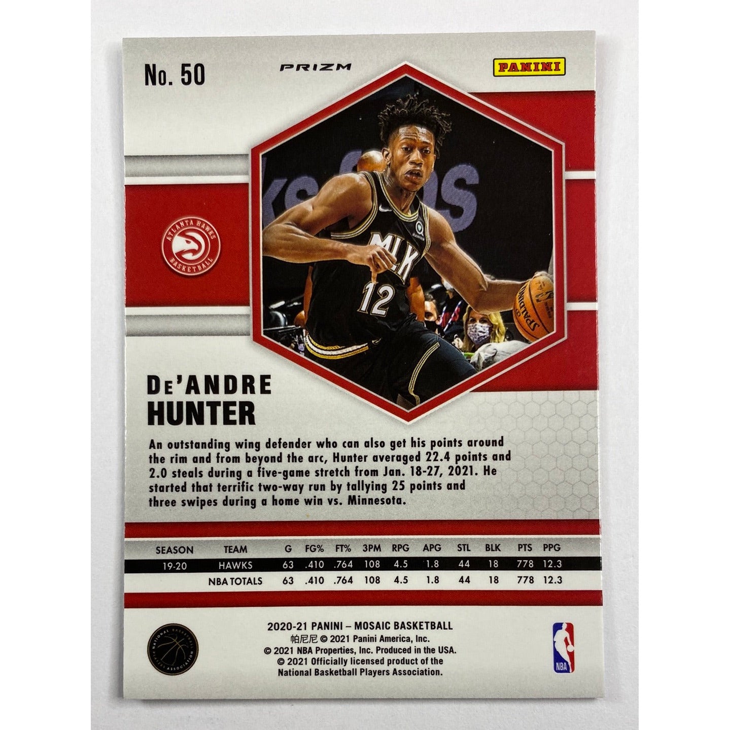 2020-21 Mosaic De’Andre Hunter Silver Mosaic Prizm | Local Legends Cards & Collectibles