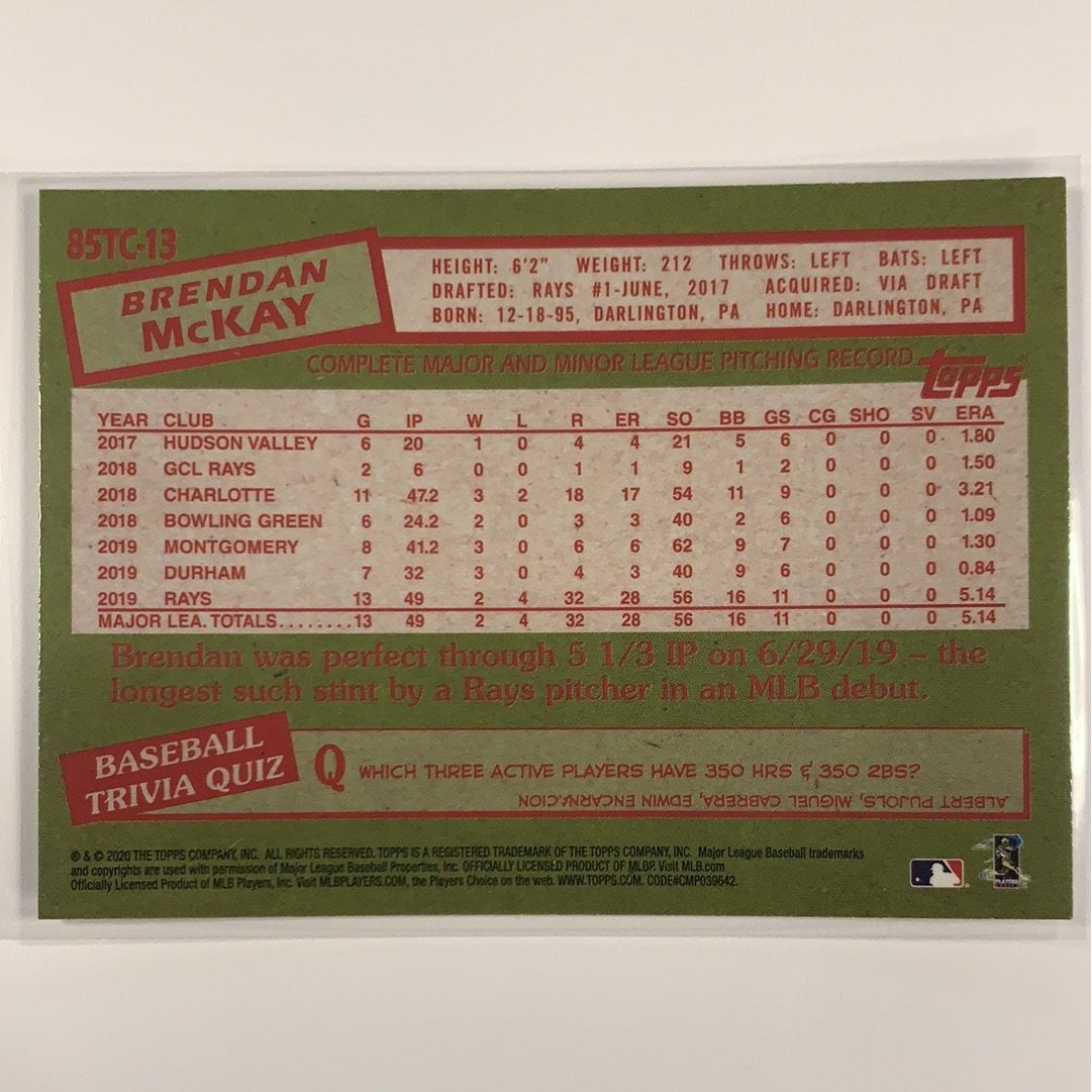 2020 Topps 35th Anniversary Brendan McKay Chrome RC Refractor Local Legends Cards & Collectibles
