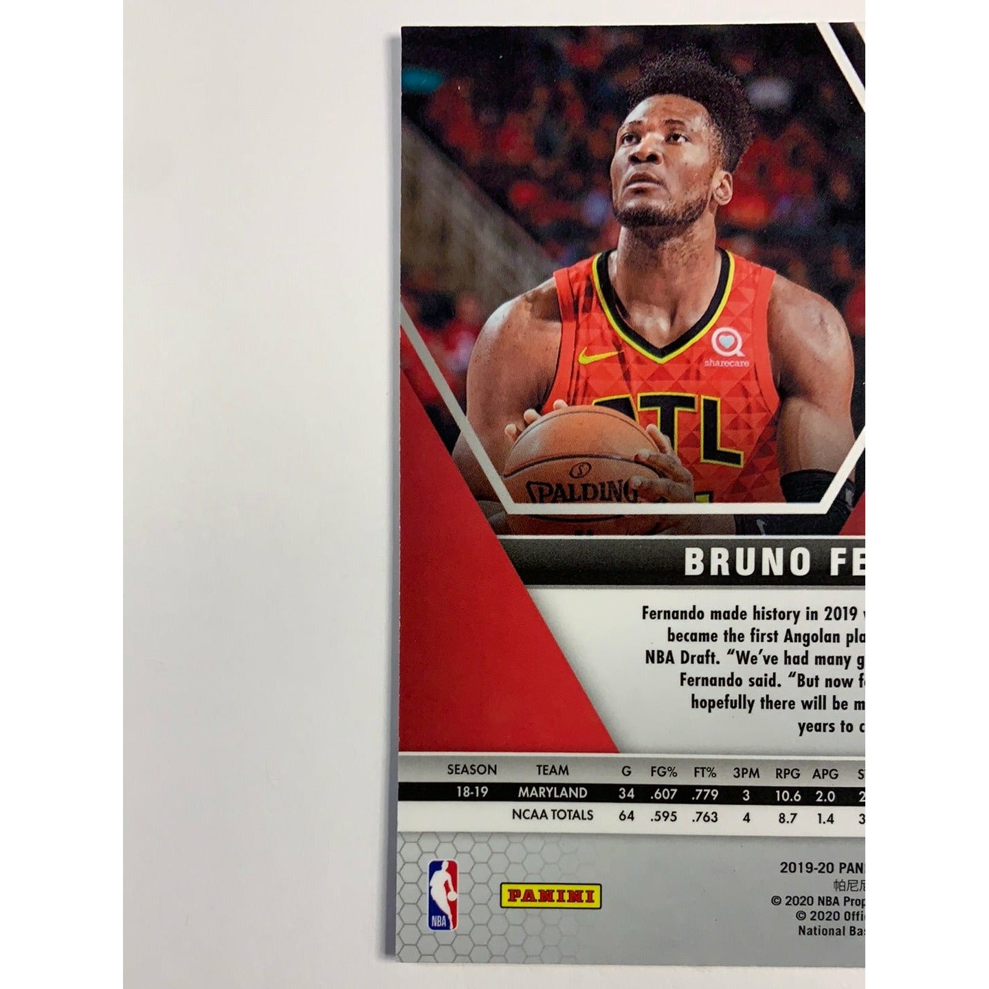 2019-20 Mosaic Bruno Fernando Silver Mosaic Prizm Rookie Card