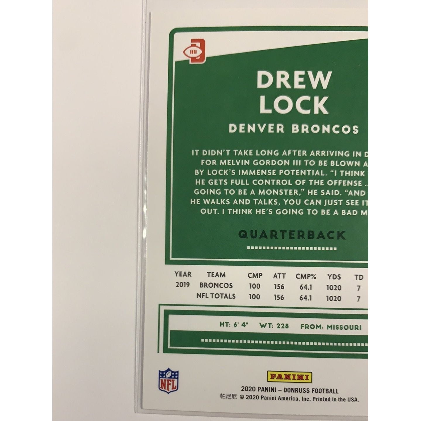 2020 Donruss Drew Lock Red Press Proof | Local Legends Cards & Collectibles