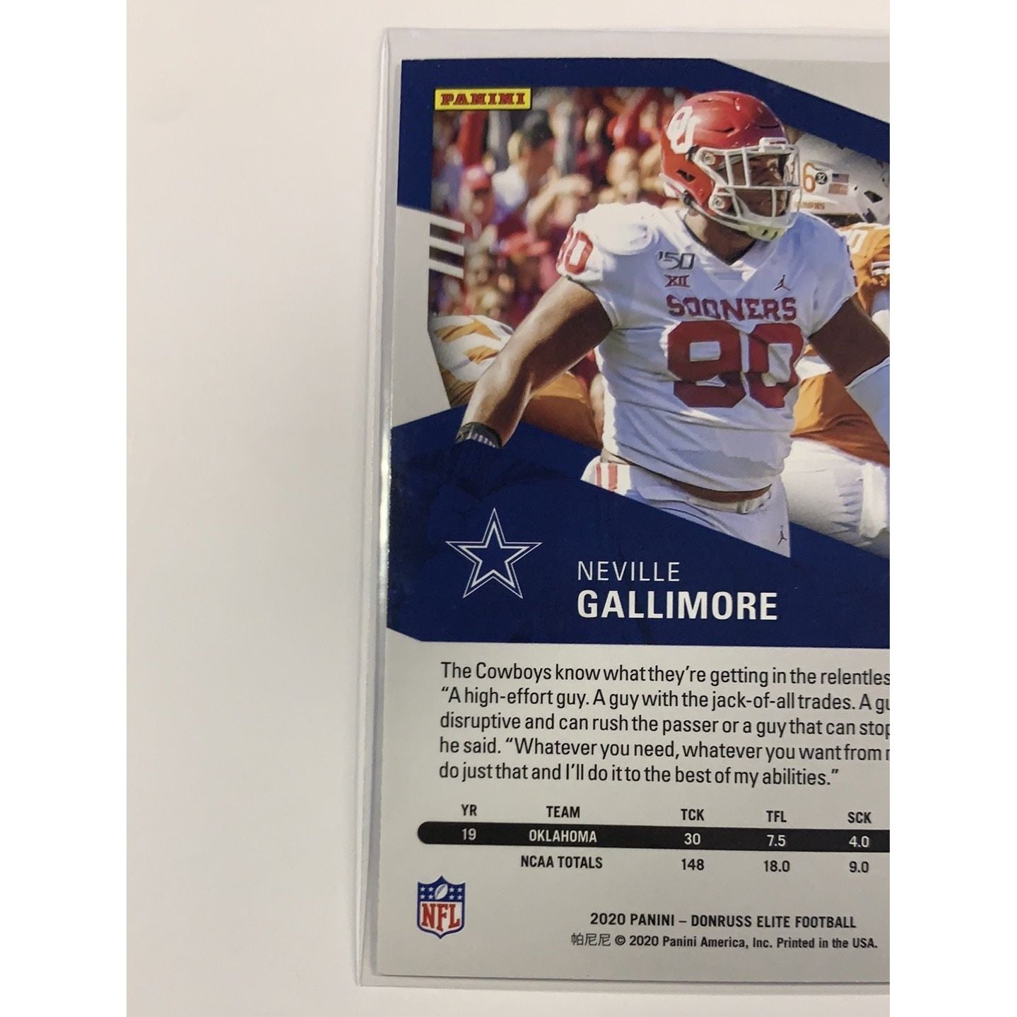 2020 Donruss Elite Neville Gallimore RC Green Foil Parallel | Local Legends Cards & Collectibles