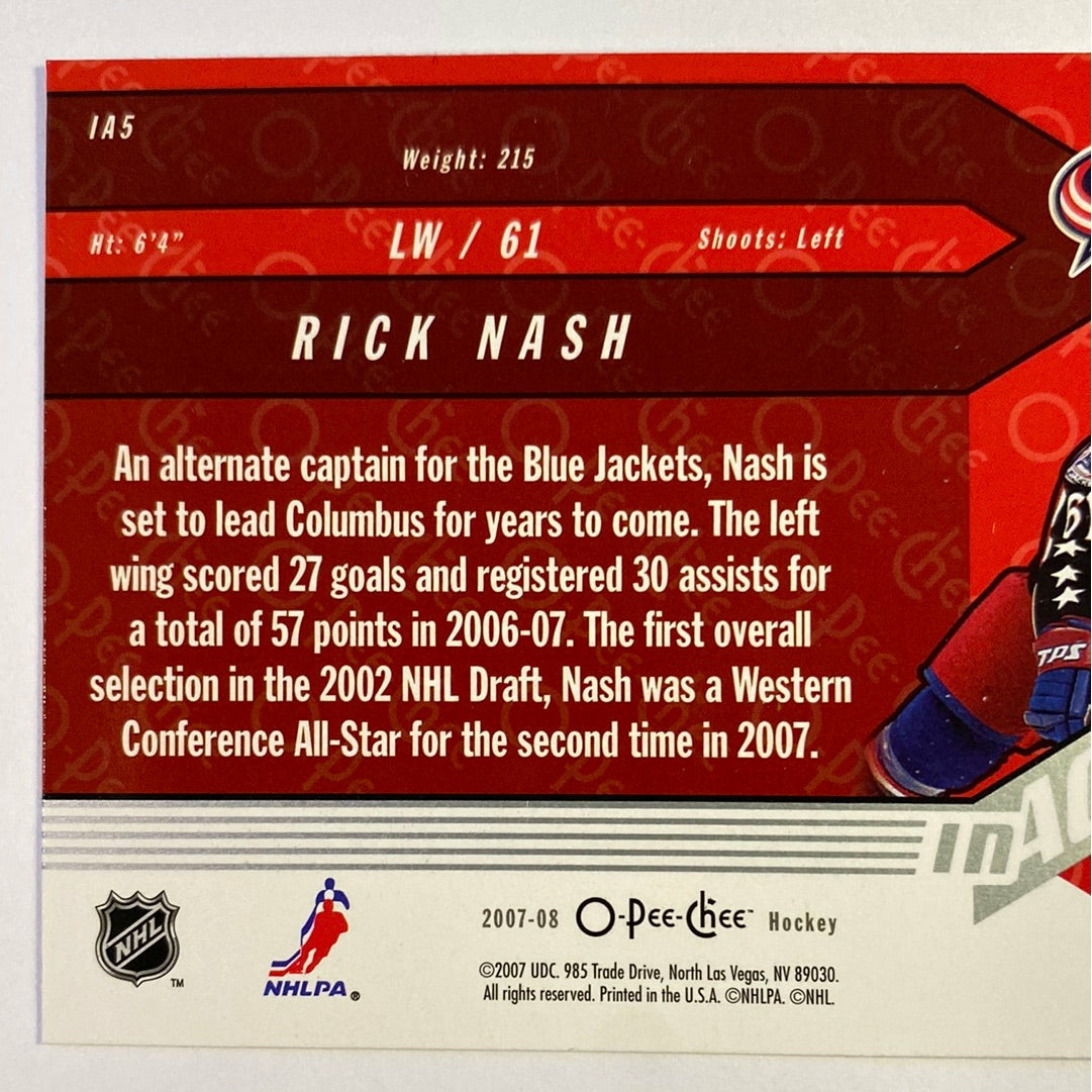 2007-08 O-Pee-Chee Rick Nash In Action | Local Legends Cards & Collectibles
