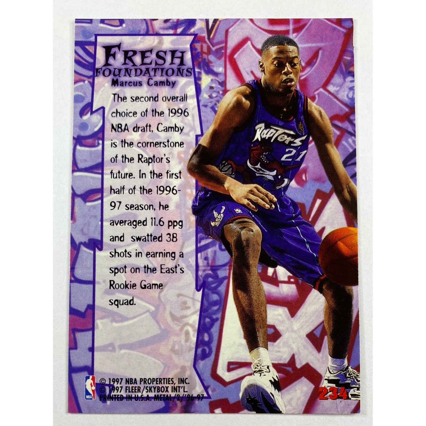 1996-97 Fleer Metal Marcus Camby Fresh Foundations | Local Legends Cards & Collectibles