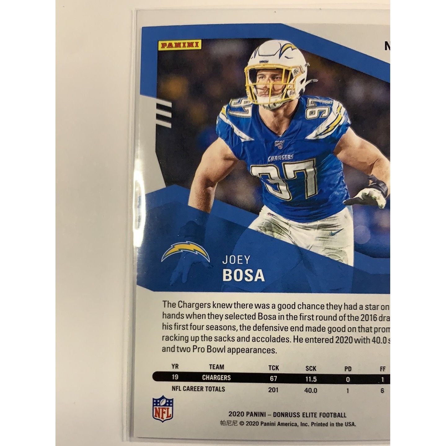 2020 Donruss Elite Joey Bosa Pink Parallel | Local Legends Cards & Collectibles