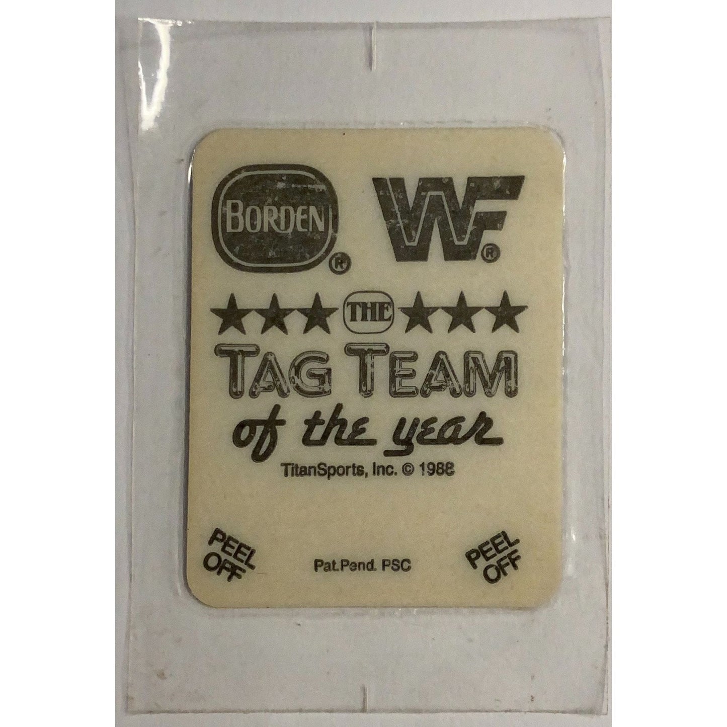 1988 Borden Titan Sports WWF The Tag Team of the Year British Bulldogs and Matilda | Local Legends Cards & Collectibles