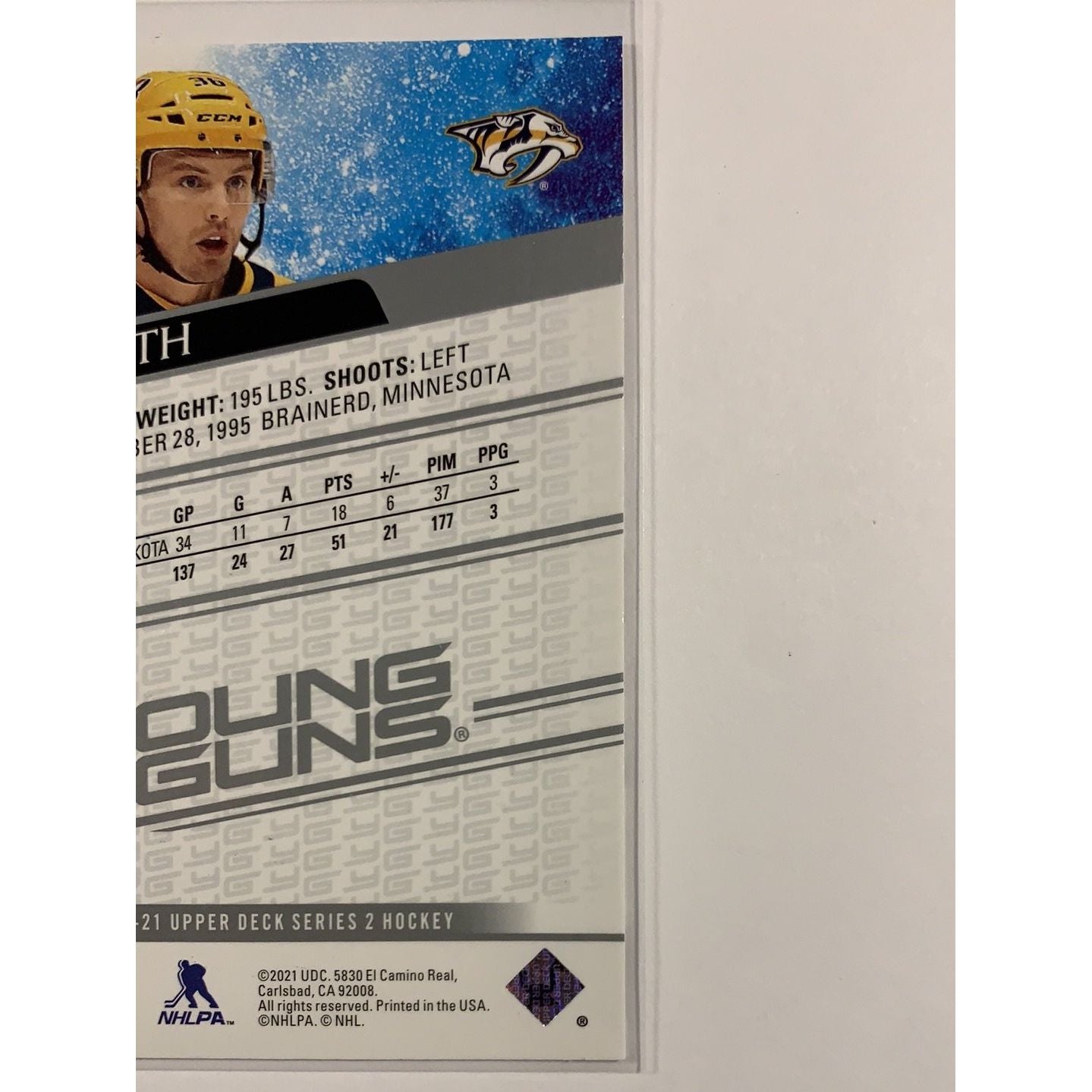 2020-21 Upper Deck Series 2 Cole Smith Young Guns | Local Legends Cards & Collectibles