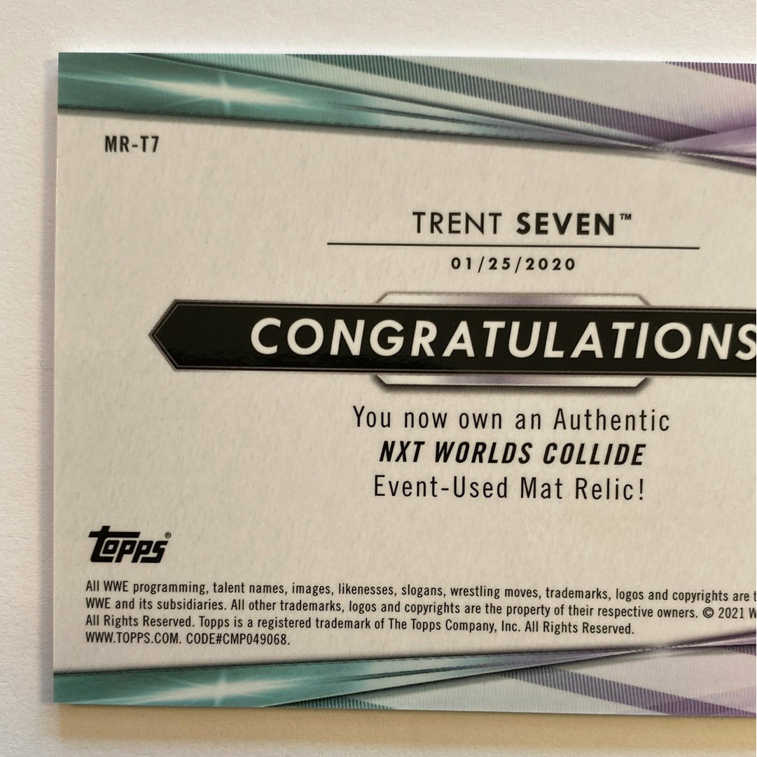 2021 NXT Worlds Collide Trent Seven Aqua Mat Relic /299 | Local Legends Cards & Collectibles