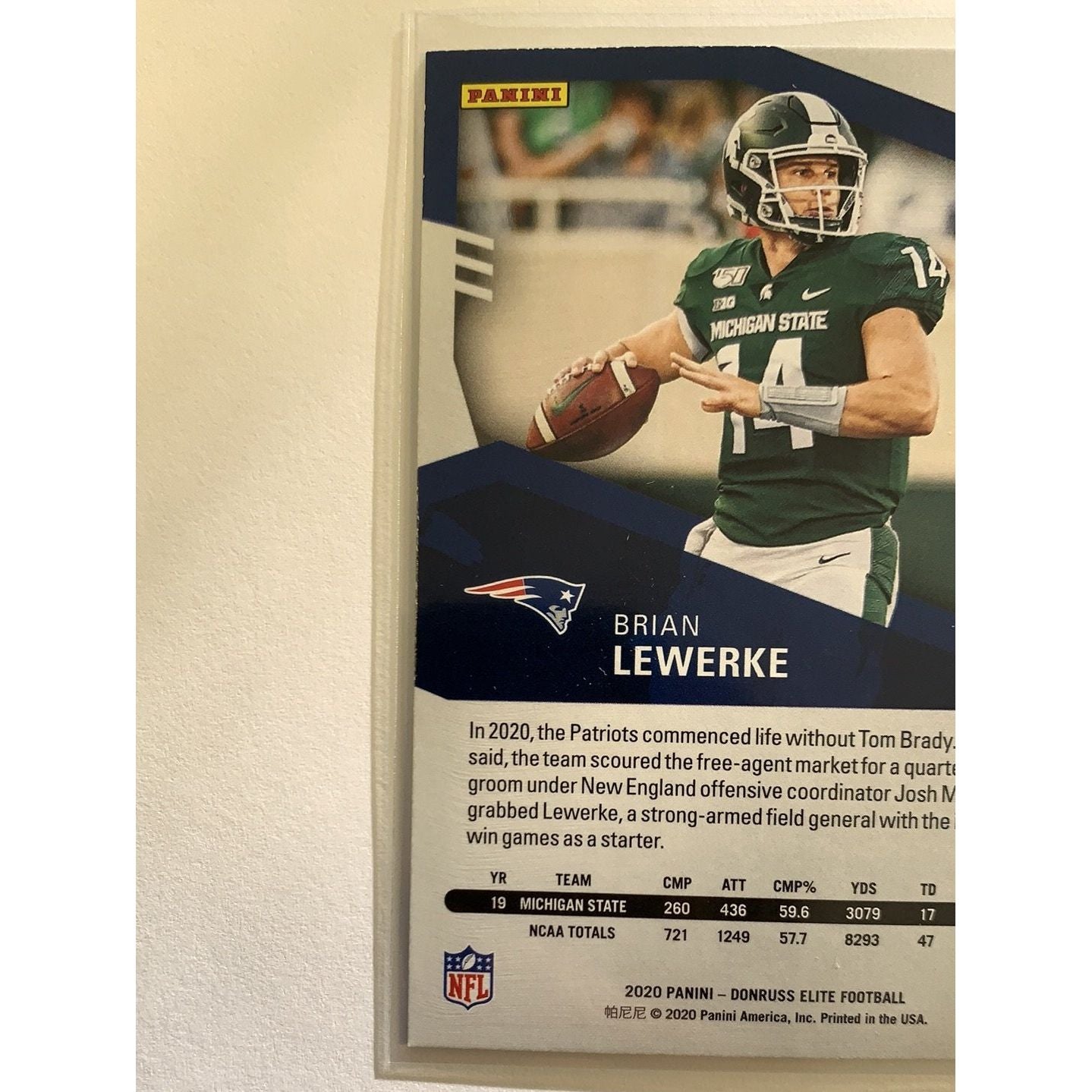 2020 Donruss Elite Brian Lewerke RC Green Foil | Local Legends Cards & Collectibles
