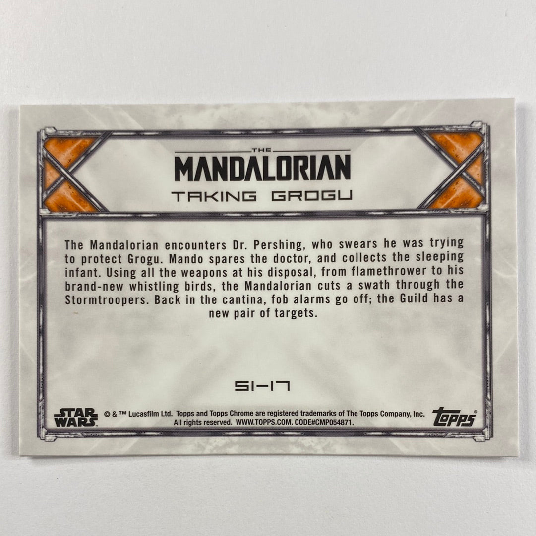 Topps Chrome The Mandalorian Taking Grogu Refractor | Local Legends Cards & Collectibles