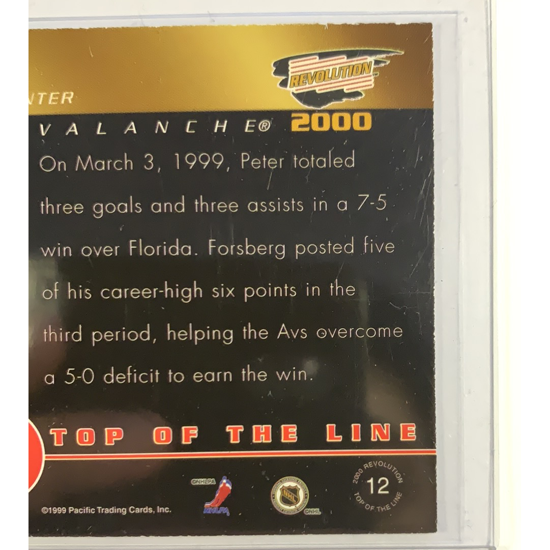 1999-00 Pacific Revolution Tier Two Peter Forsberg Top of the Line Local Legends Cards & Collectibles