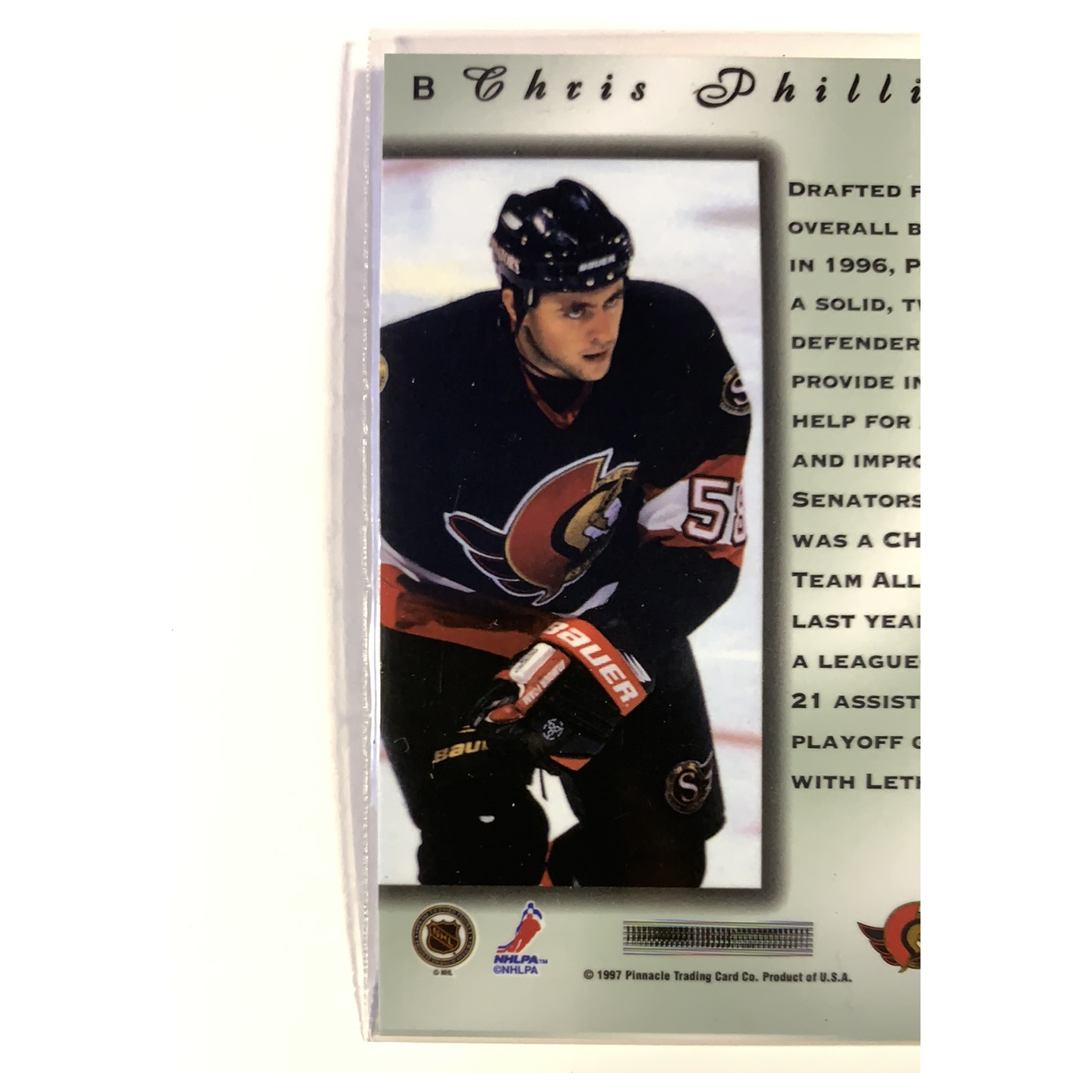 1997-98 Pinnacle Certified Chris Phillips Rookie Card | Local Legends Cards & Collectibles