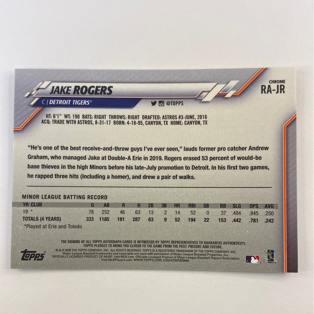 2020 Topps Chrome Jake Rodgers Auto RC | Local Legends Cards & Collectibles