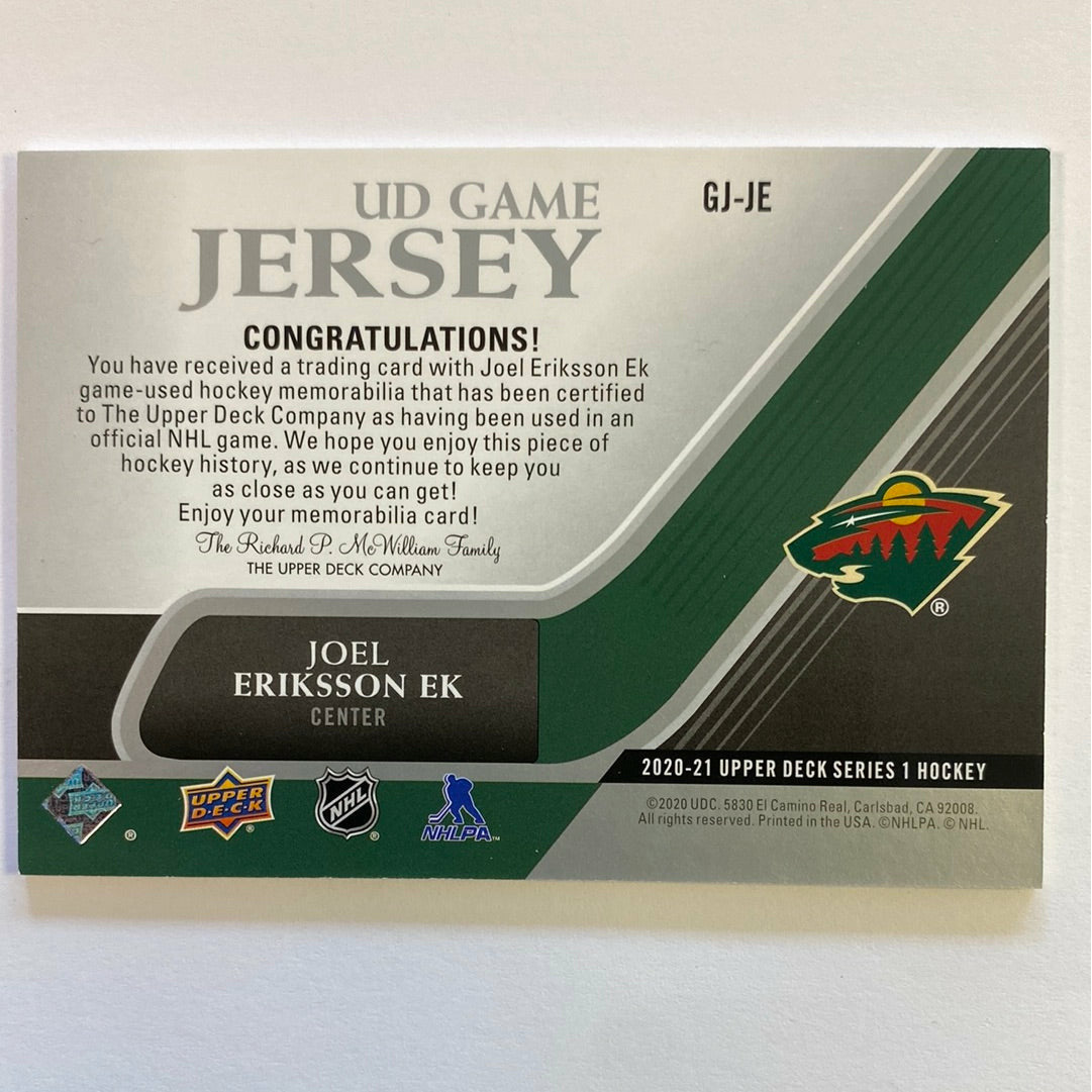 2020-21 Upper Deck Series 1 Joel Eriksson Ek UD Game Jersey