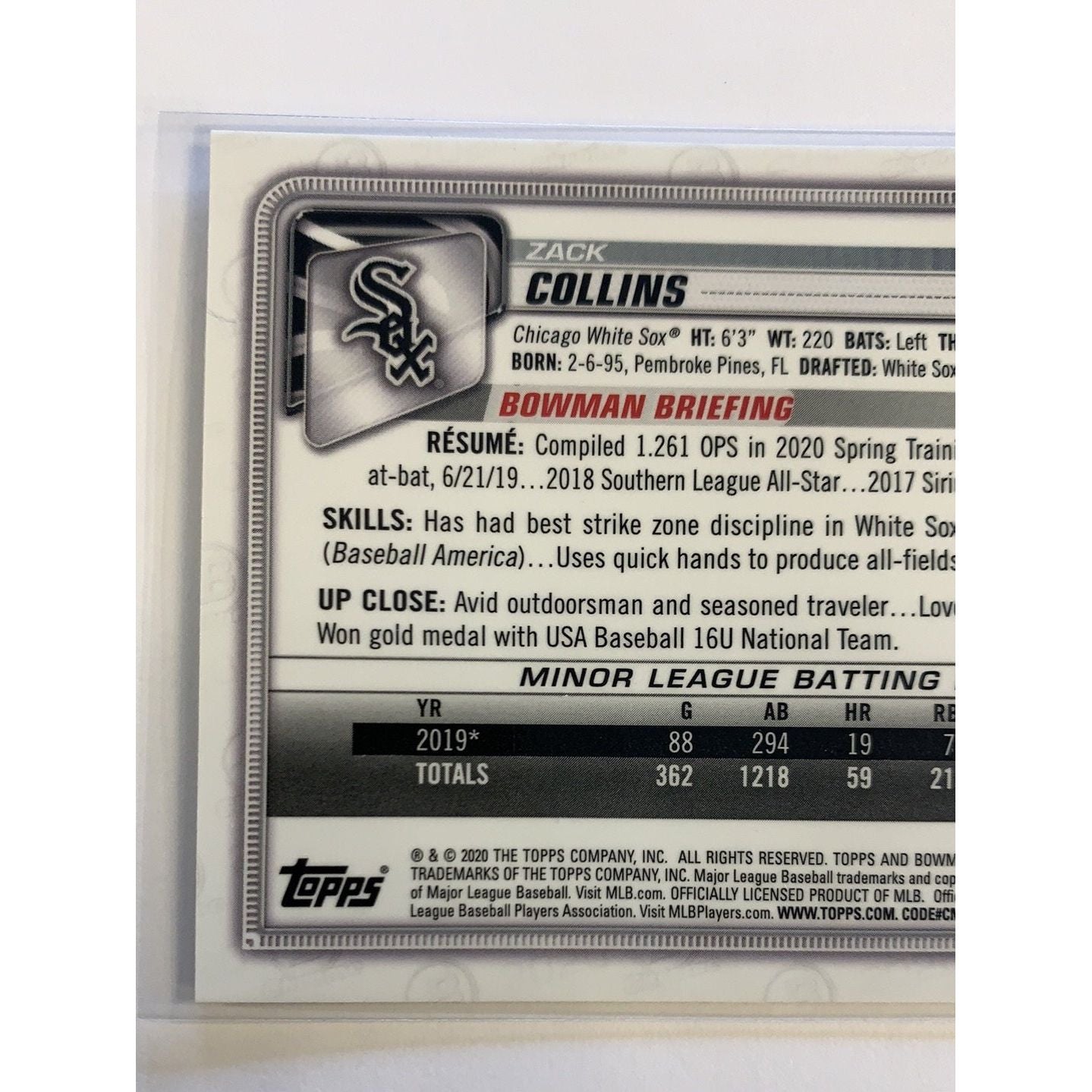 2020 Bowman Chrome Zack Collins RC | Local Legends Cards & Collectibles