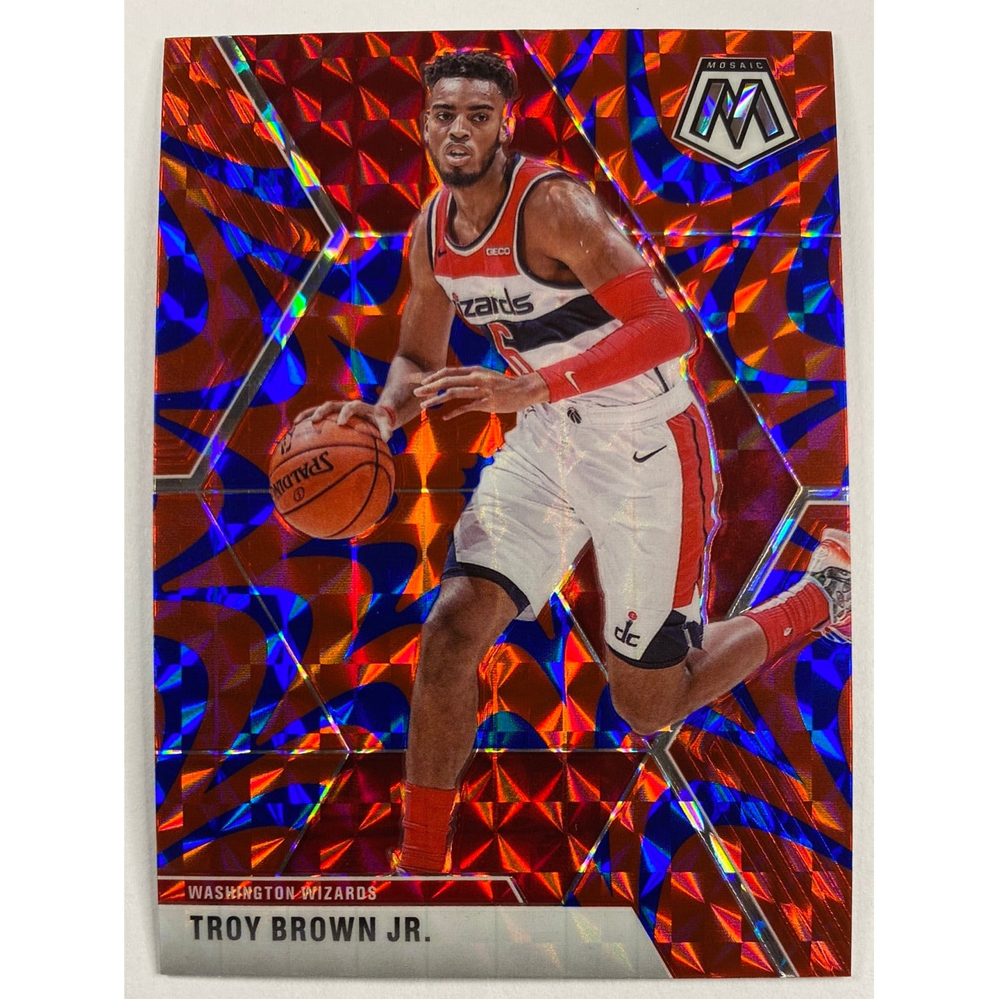 2019-20 Mosaic Troy Brown Jr Red Blue Reactive Prizm