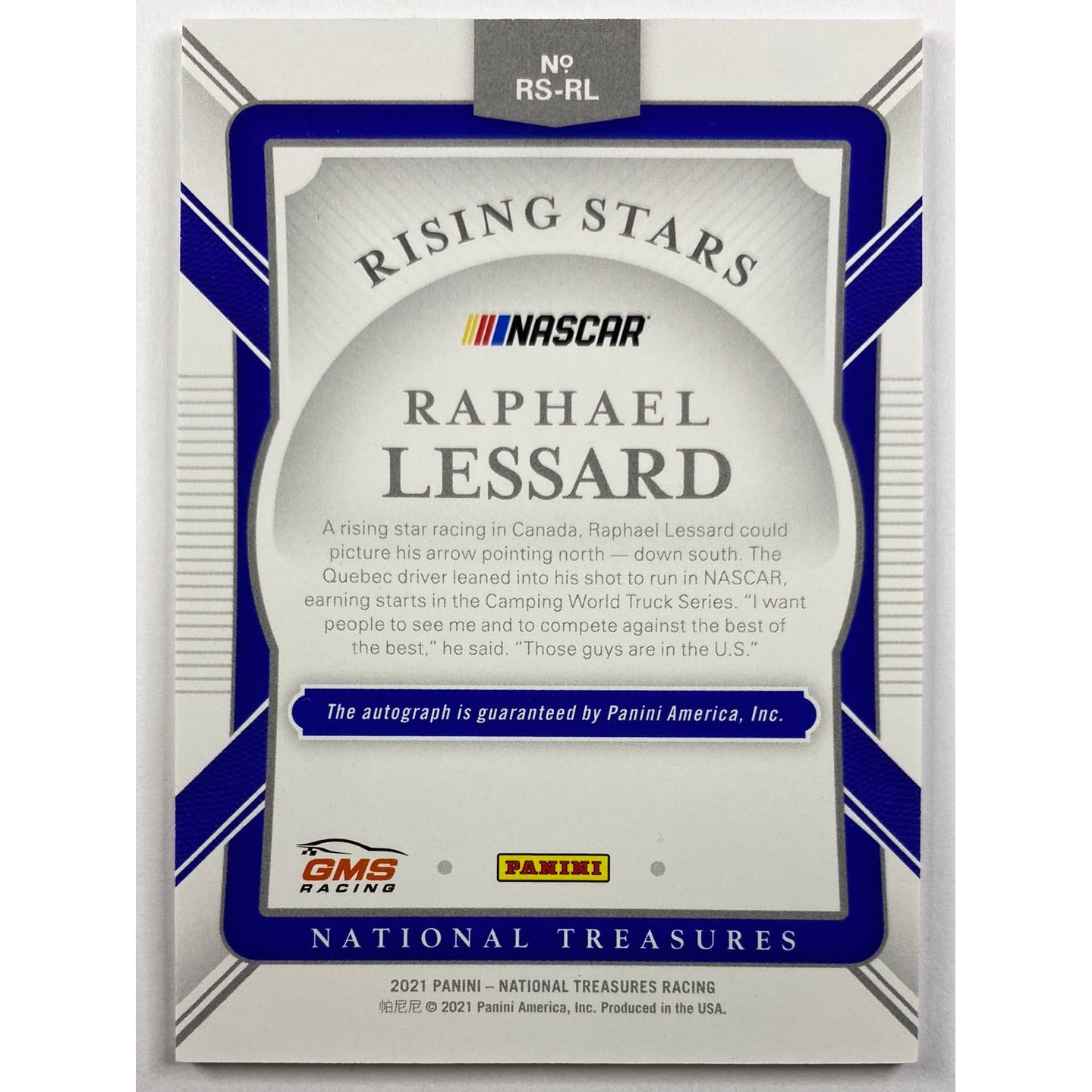 2021 National Treasures Raphael Lessard Rising Stars Auto /25
