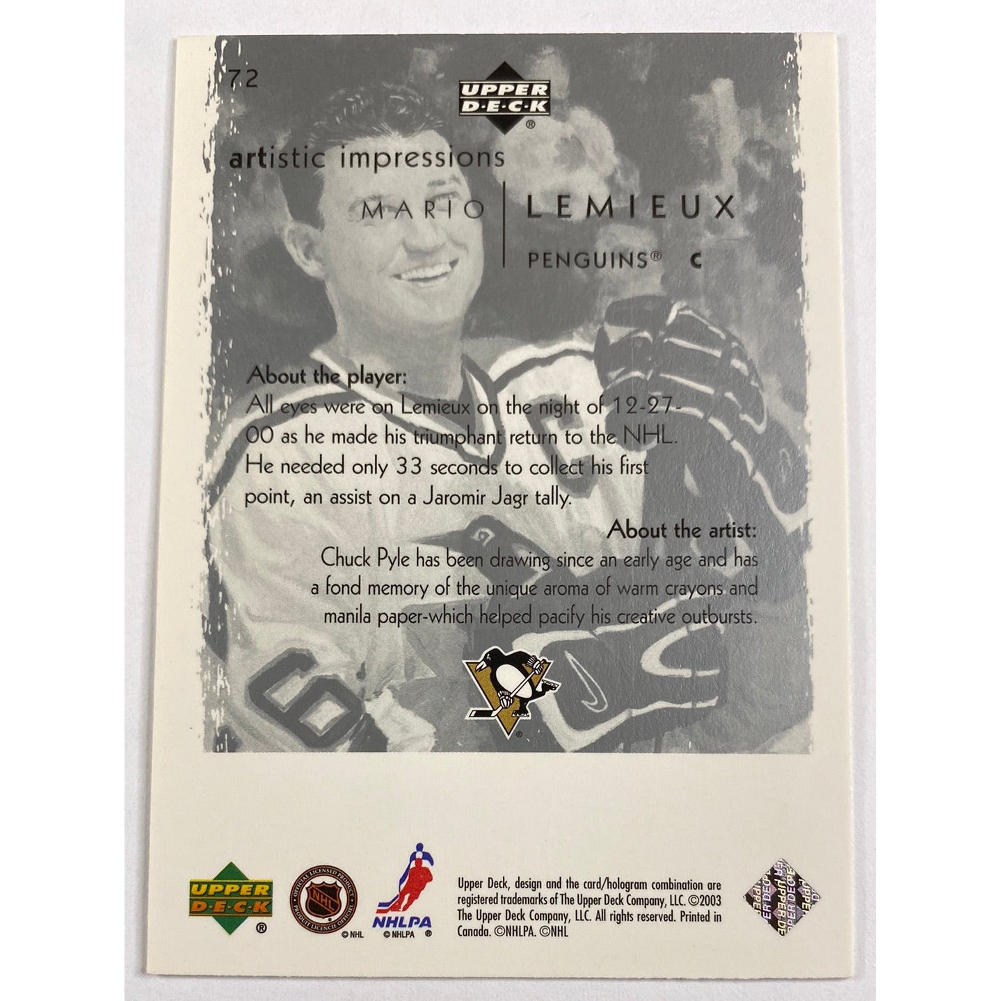 2003-04 Upper Deck Mario Lemieux Artistic Impressions | Local Legends Cards & Collectibles