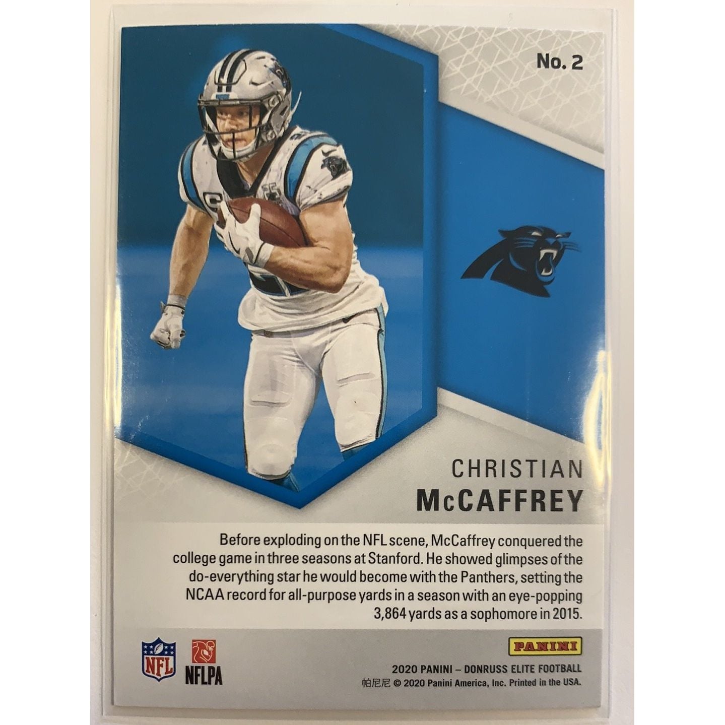 2020 Donruss Elite Christian McCaffrey Spellbound “C” Pink Parallel Local Legends Cards & Collectibles