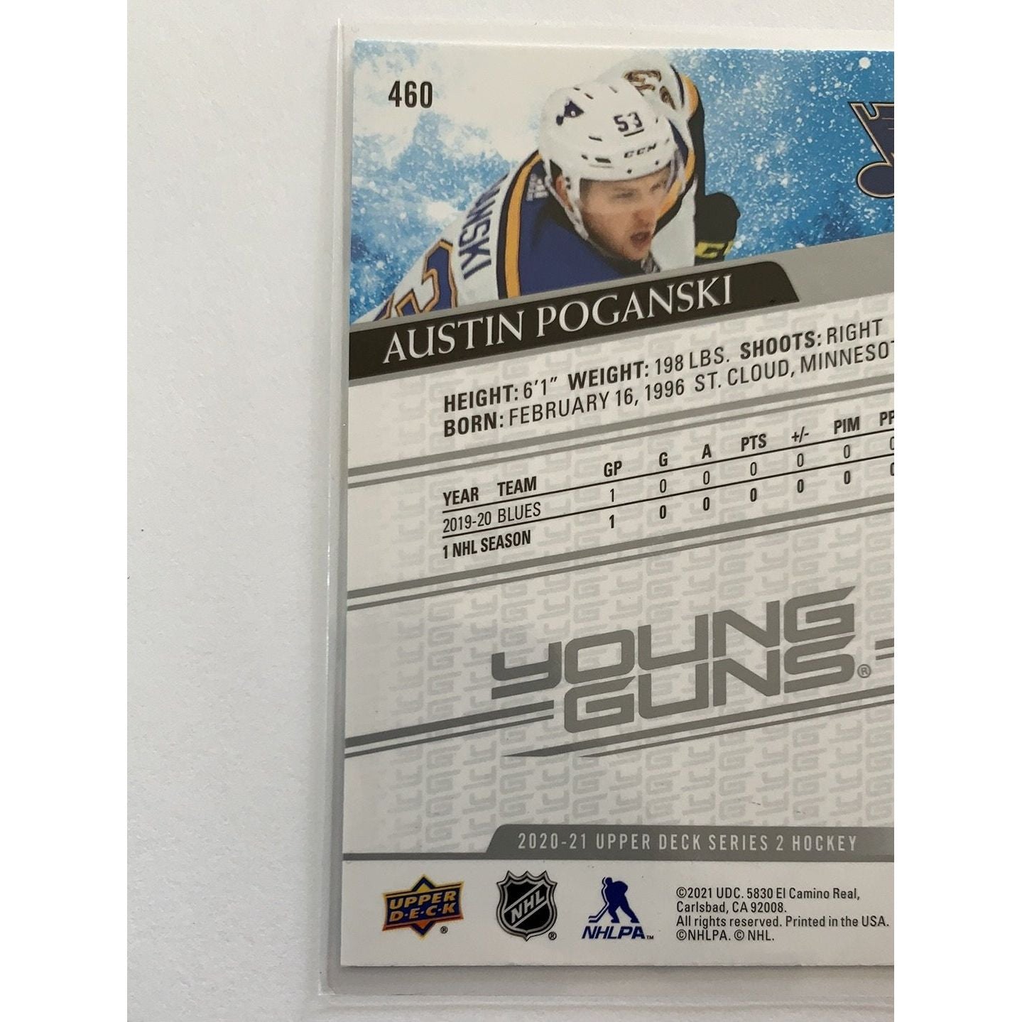 2020-21 Upper Deck Series 2 Austin Poganski Young Guns | Local Legends Cards & Collectibles