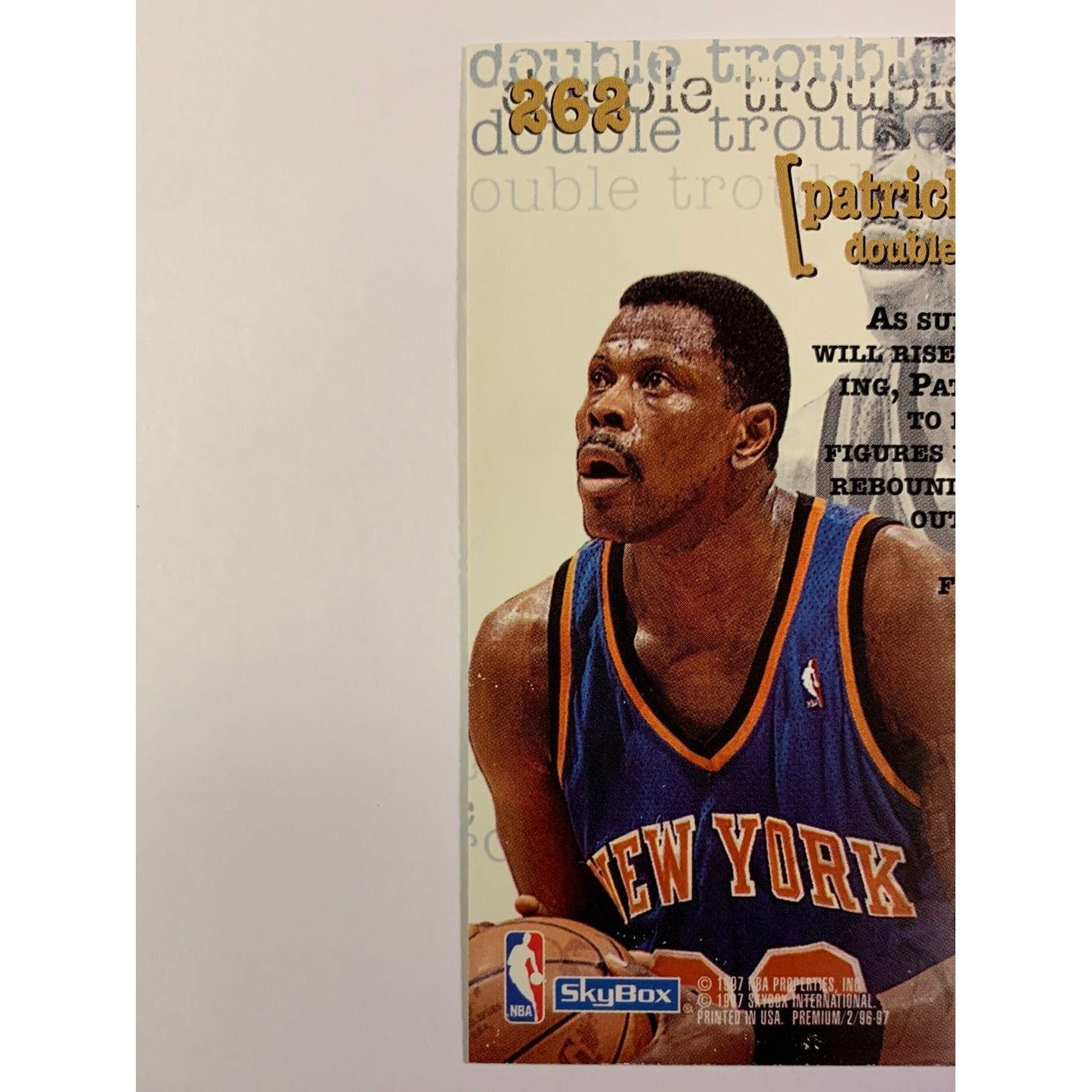 1996-97 Skybox Premium Patrick Ewing Double Trouble | Local Legends Cards & Collectibles