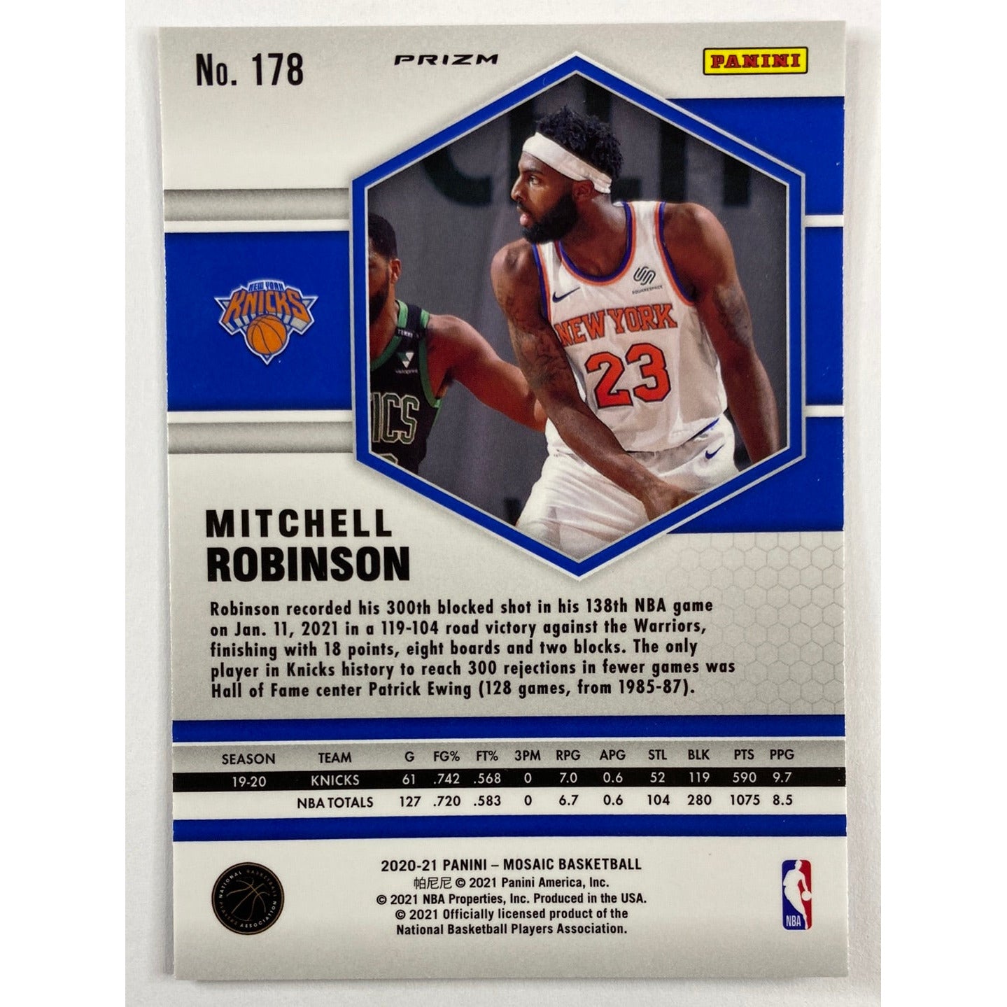 2020-21 Mosaic Mitchell Robinson Orange Reactive Prizm | Local Legends Cards & Collectibles