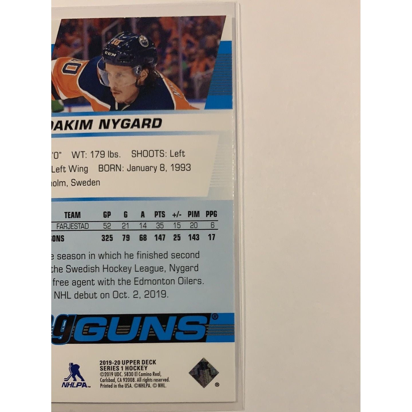 2019-20 Upper Deck Series 1 Joakim Nygard Young Guns | Local Legends Cards & Collectibles