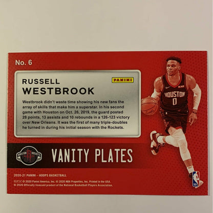 2020-21 Hoops Russell Westbrook Vanity Plates