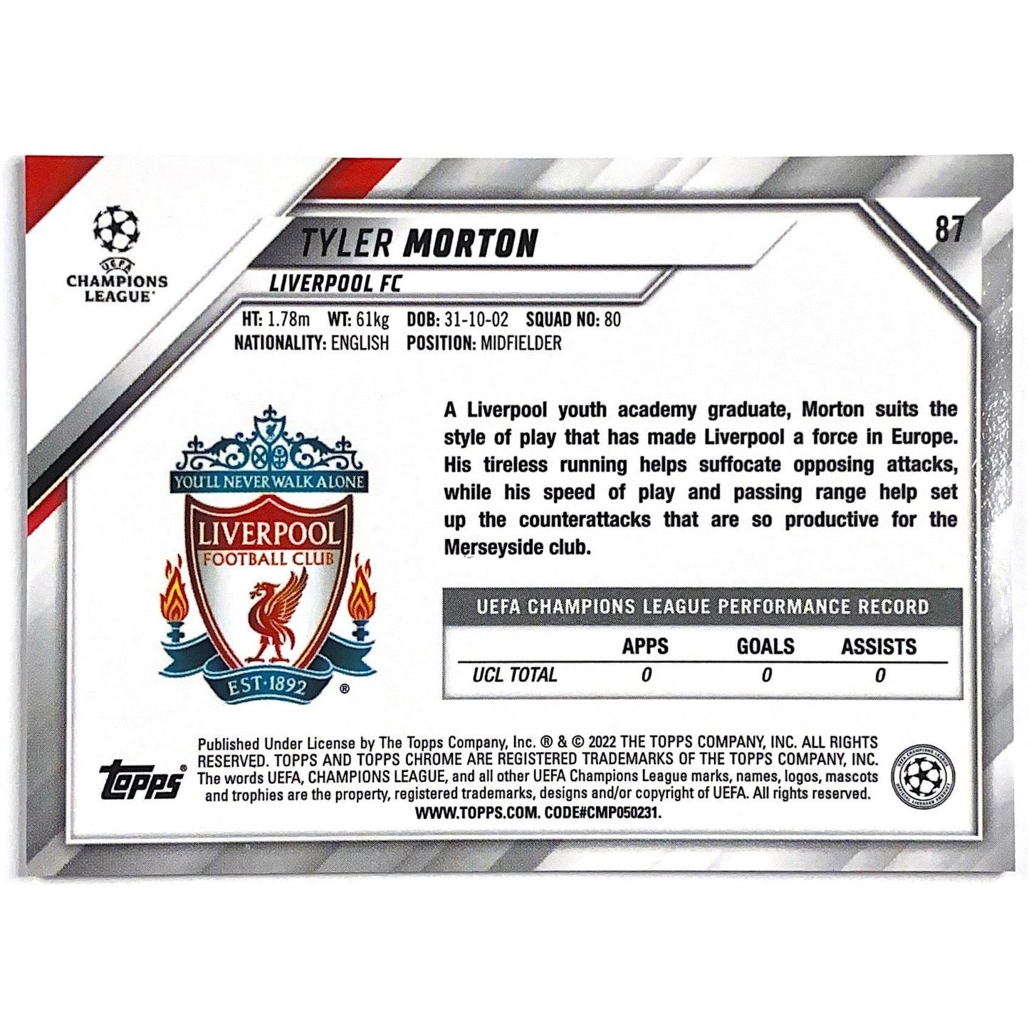 2022 Topps Chrome Tyler Morton RC | Local Legends Cards & Collectibles