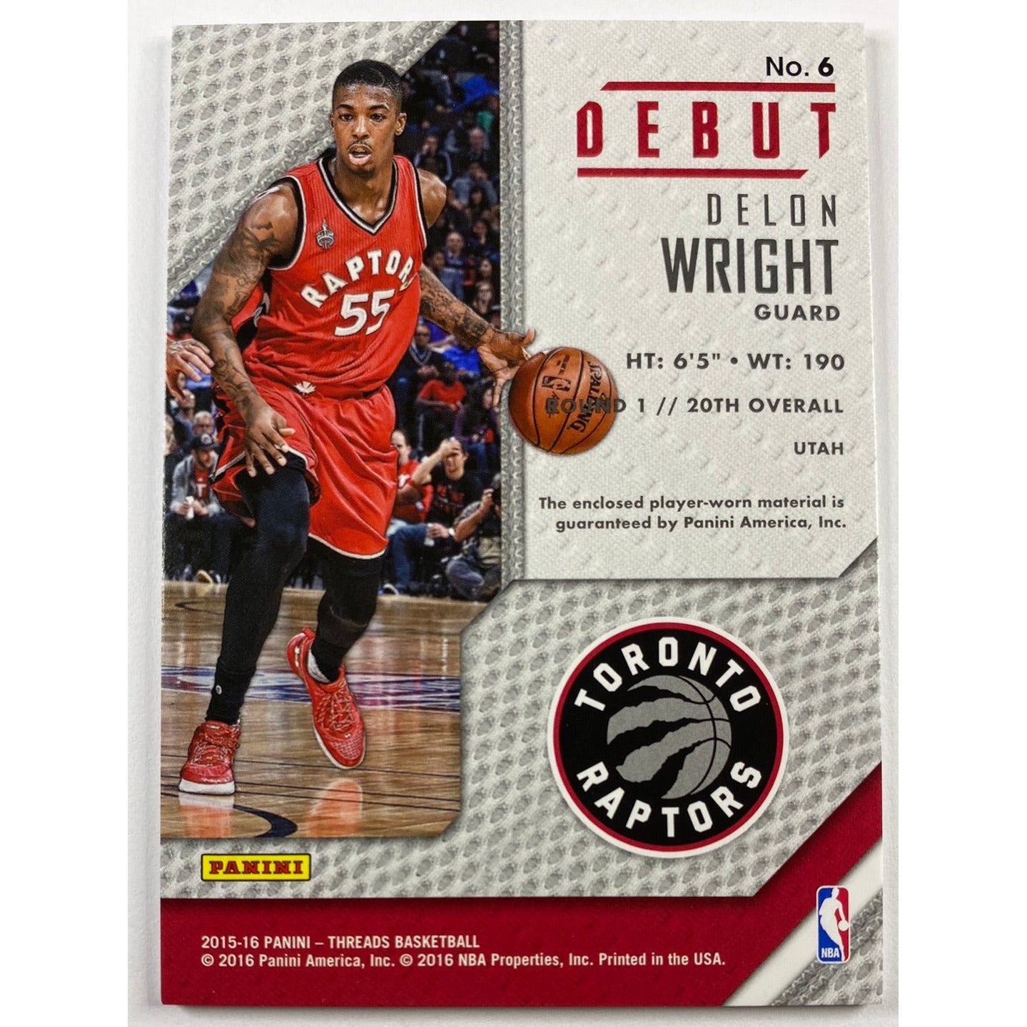 2015-16 Threads Delon Wright Debut Threads /199