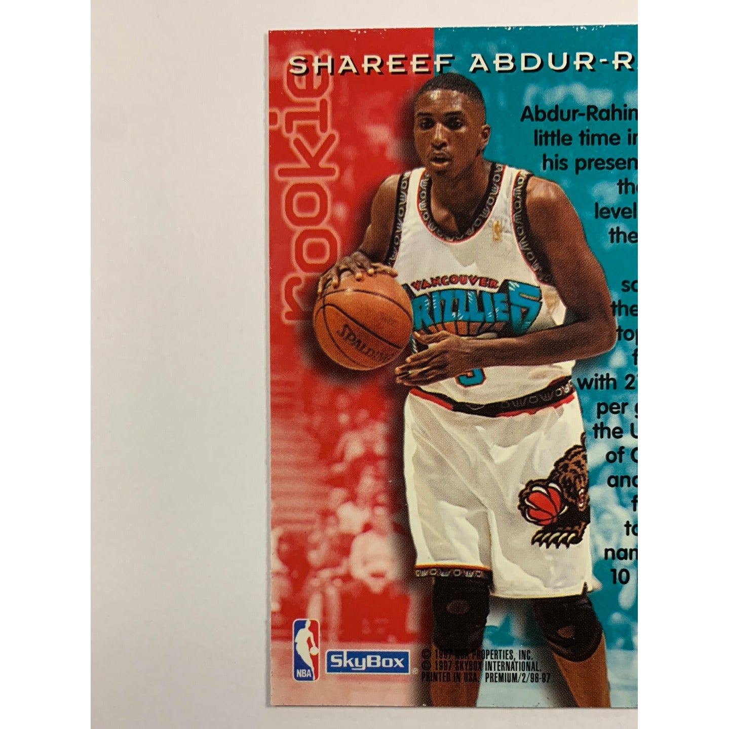 1996-97 Skybox Premium Shareef Abdur-Rahim Rookie Card | Local Legends Cards & Collectibles