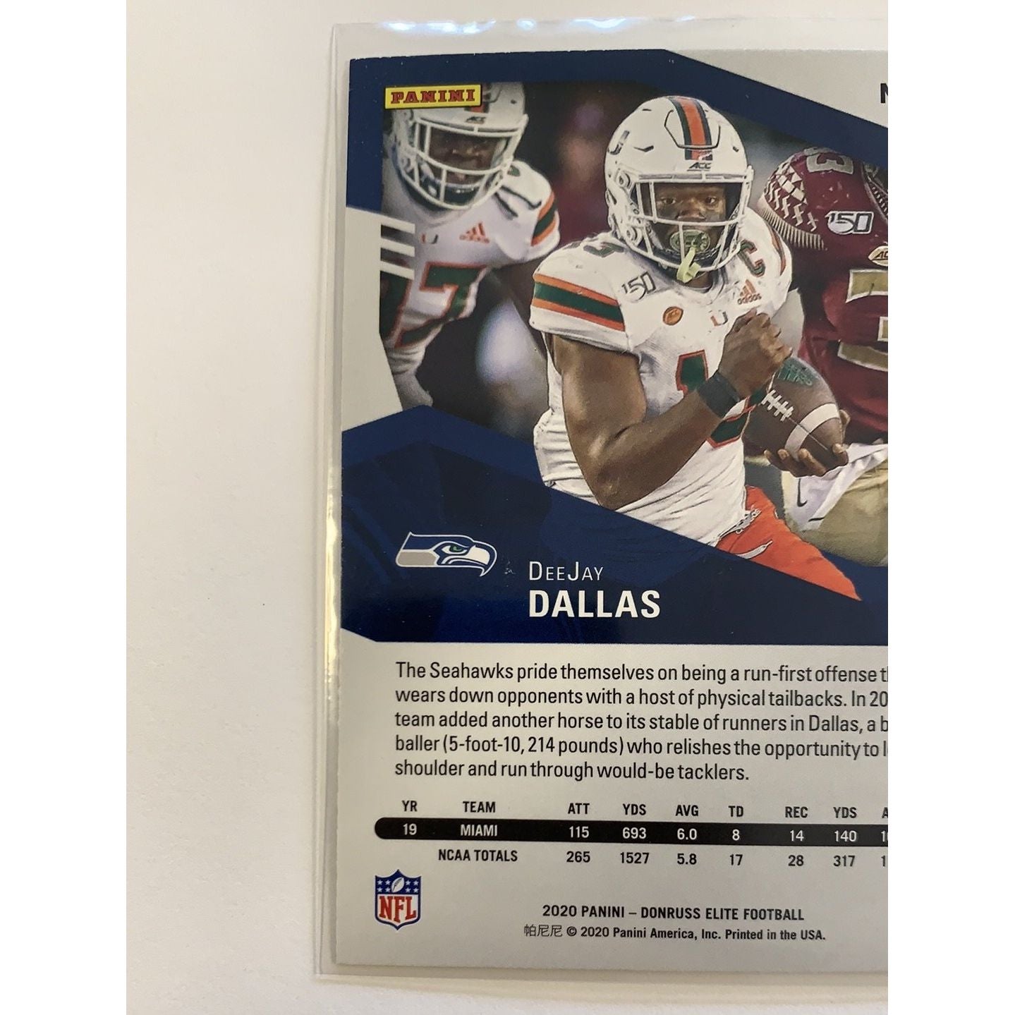 2020 Donruss Elite DeeJay Dallas RC Pink Parallel | Local Legends Cards & Collectibles