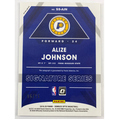 2019-20 Donruss Optic Alize Johnson Signature Series Pink Prizm /25