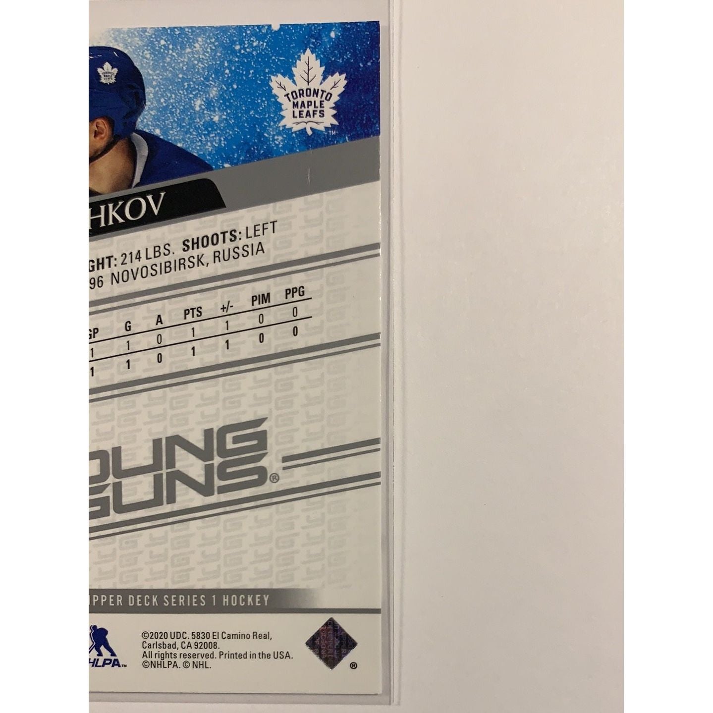 2020-21 Upper Deck Series 1 Egor Korshkov Young Guns | Local Legends Cards & Collectibles