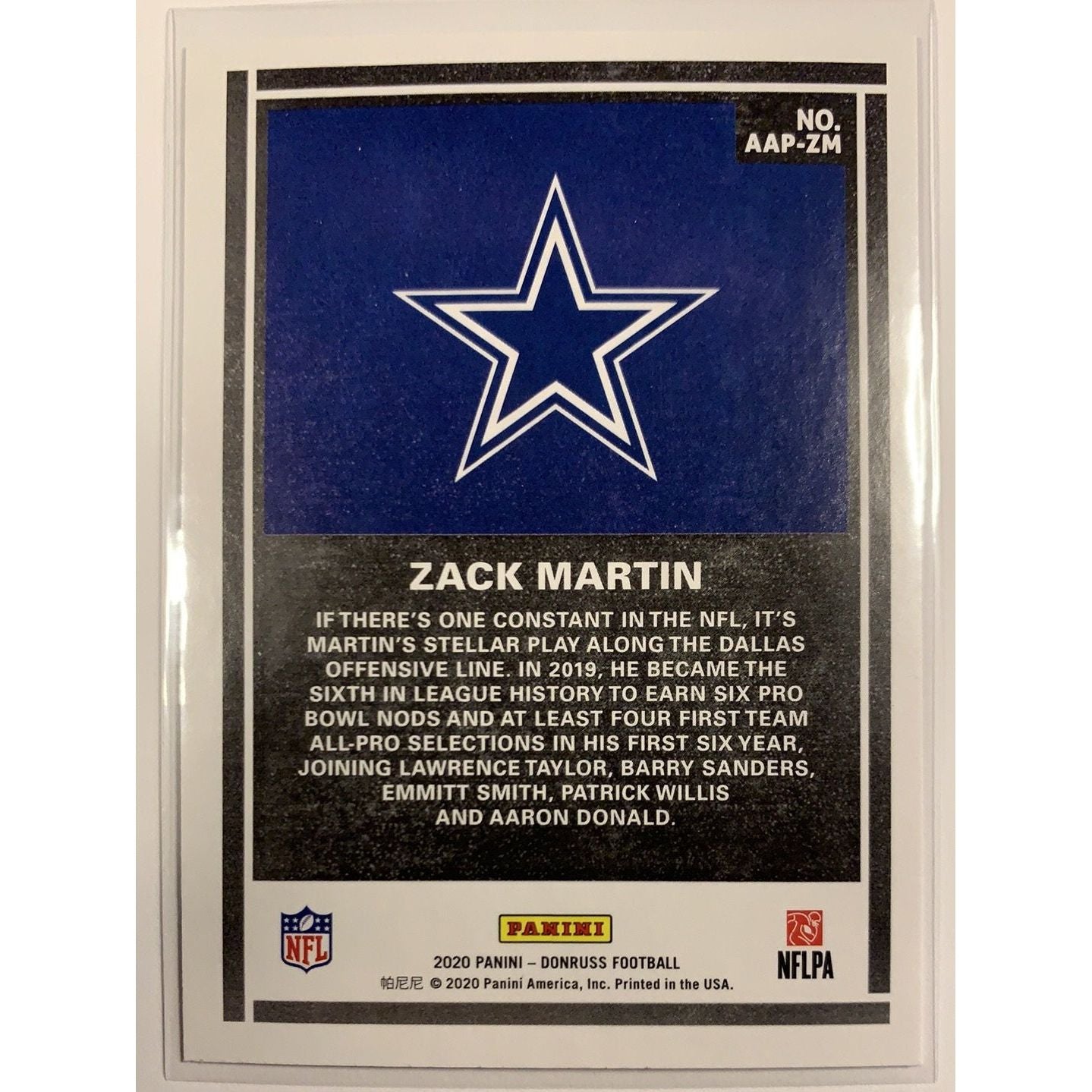 2020 Donruss Zack Martin Action All Pros Refractor Local Legends Cards & Collectibles
