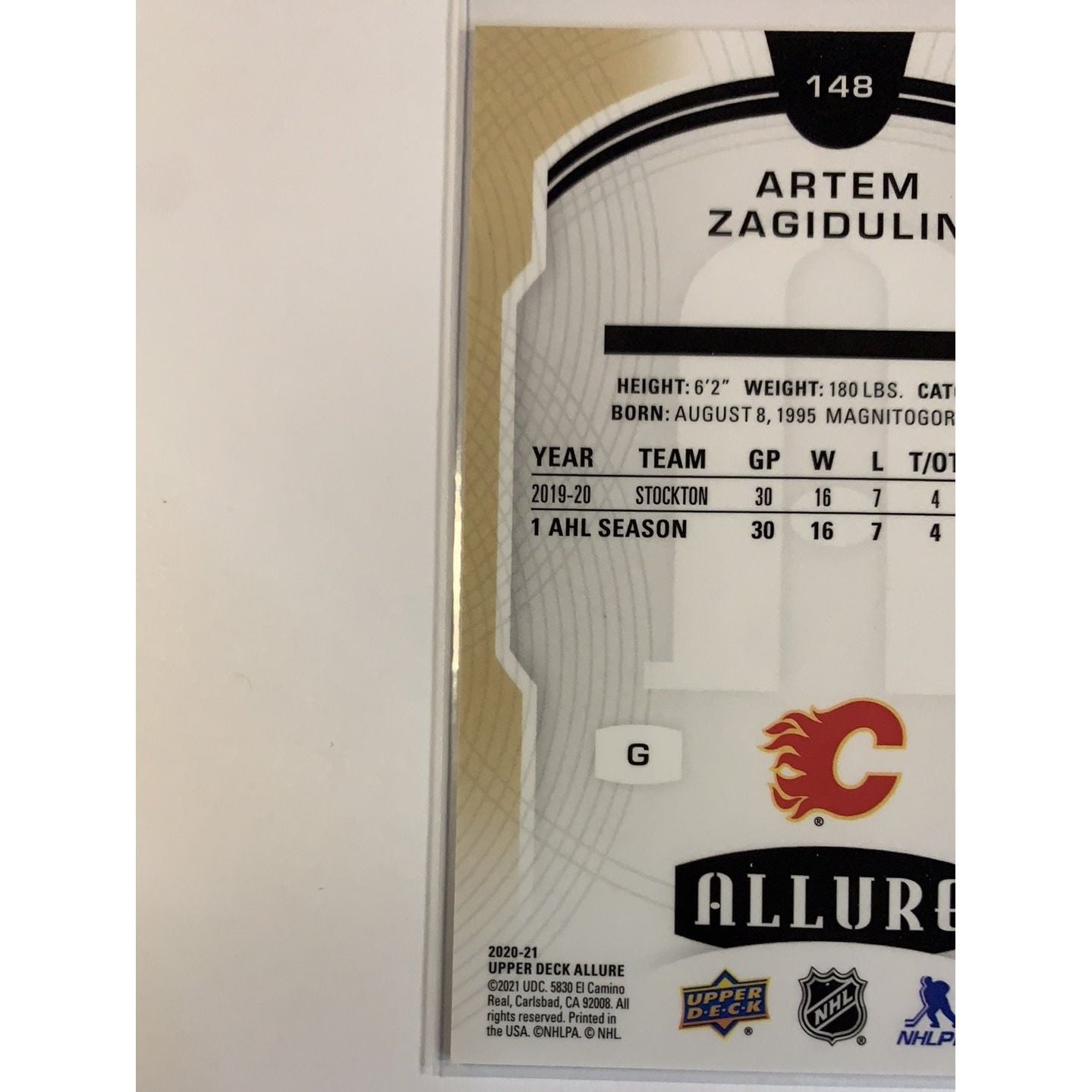 2020-21 Allure Artem Zagidulin Rookie Card | Local Legends Cards & Collectibles