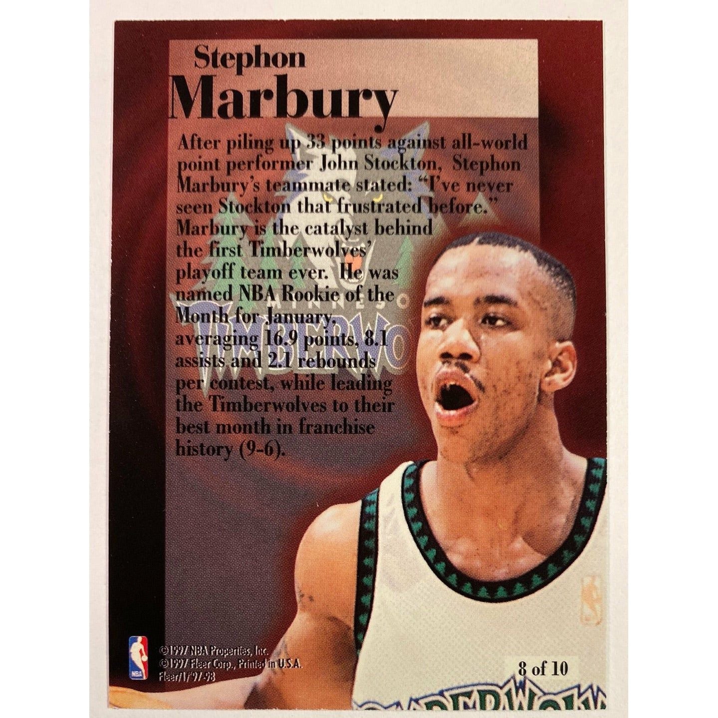  1997-98 Fleer Stephon Marbury Rookie Rewind  Local Legends Cards & Collectibles