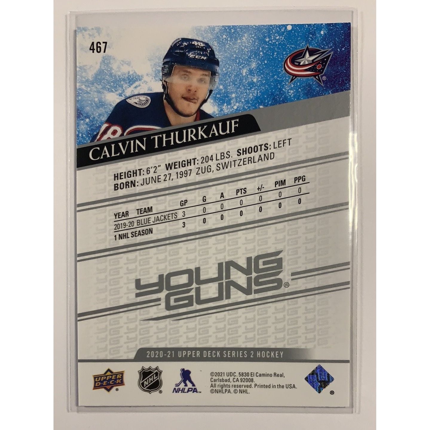 2020-21 Upper Deck Series 2 Calvin Thurkauf Young Guns | Local Legends Cards & Collectibles