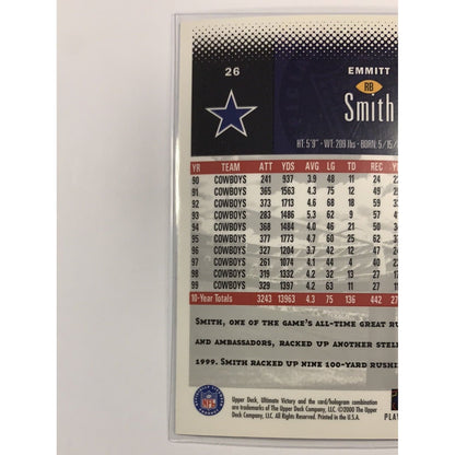  2000 Upper Deck Victory Emmit Smith Base #26  Local Legends Cards & Collectibles