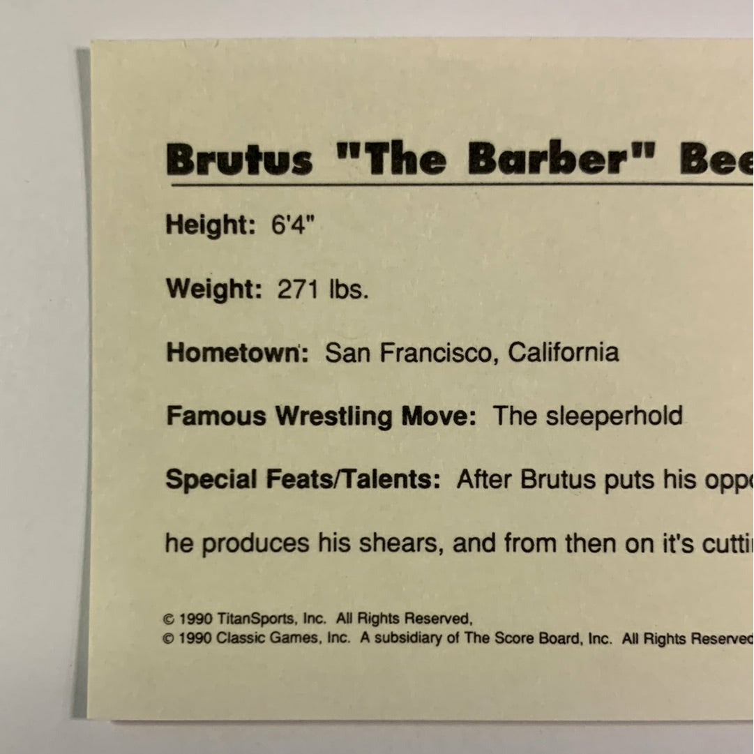 1990 Titan Sports Brutis “The Barber” Beefcake | Local Legends Cards & Collectibles