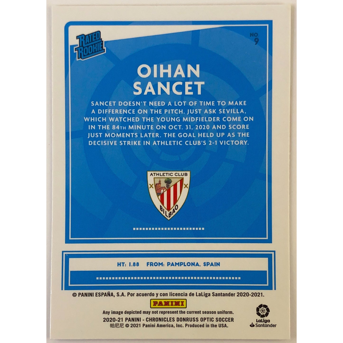 2020-21 Chronicles Donruss Optic Oihan Sancet Rated Rookie | Local Legends Cards & Collectibles