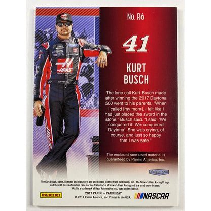 2017 Panini Day Kurt Busch Race Used Material Patch