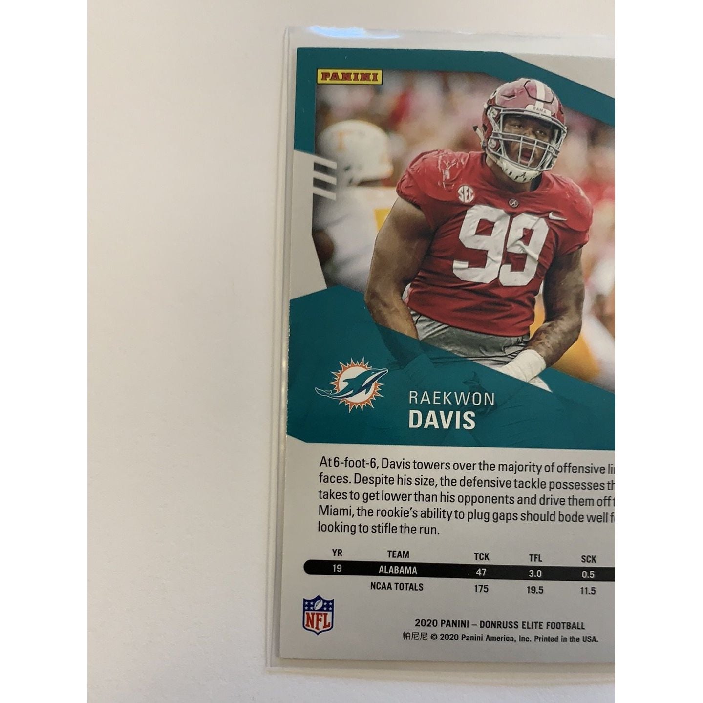 2020 Donruss Elite Raekwon Davis RC Pink Parallel | Local Legends Cards & Collectibles