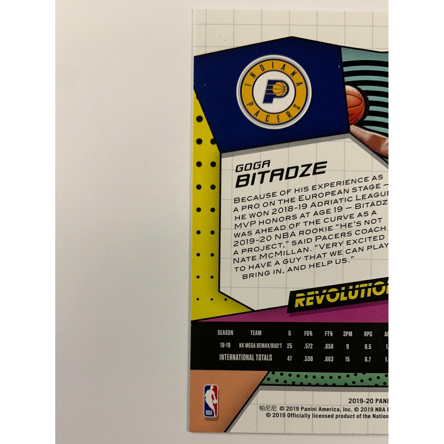 2019-20 Revolution Goga Bitadze RC | Local Legends Cards & Collectibles