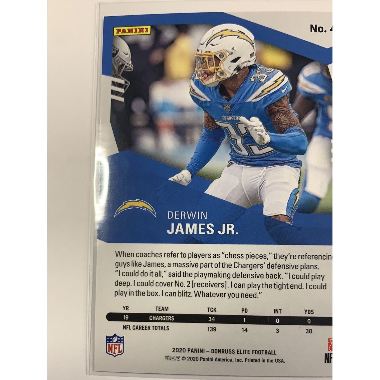 2020 Donruss Elite Derwin James Jr. Pink Parallel | Local Legends Cards & Collectibles