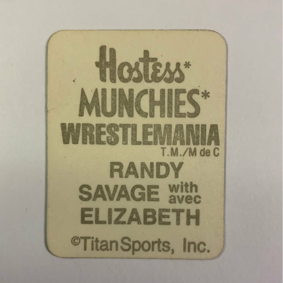 1987 Hostess Randy Savage “Macho Man” with Elizabeth Munchies Stickers | Local Legends Cards & Collectibles