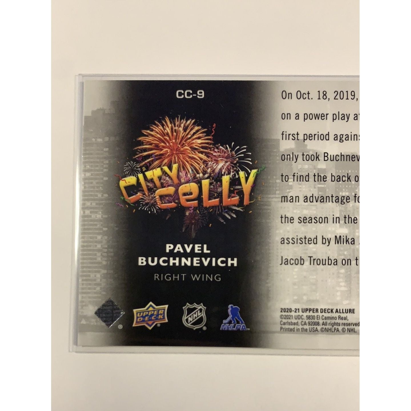 2020-21 Allure Pavel Buchnevich City Celly | Local Legends Cards & Collectibles
