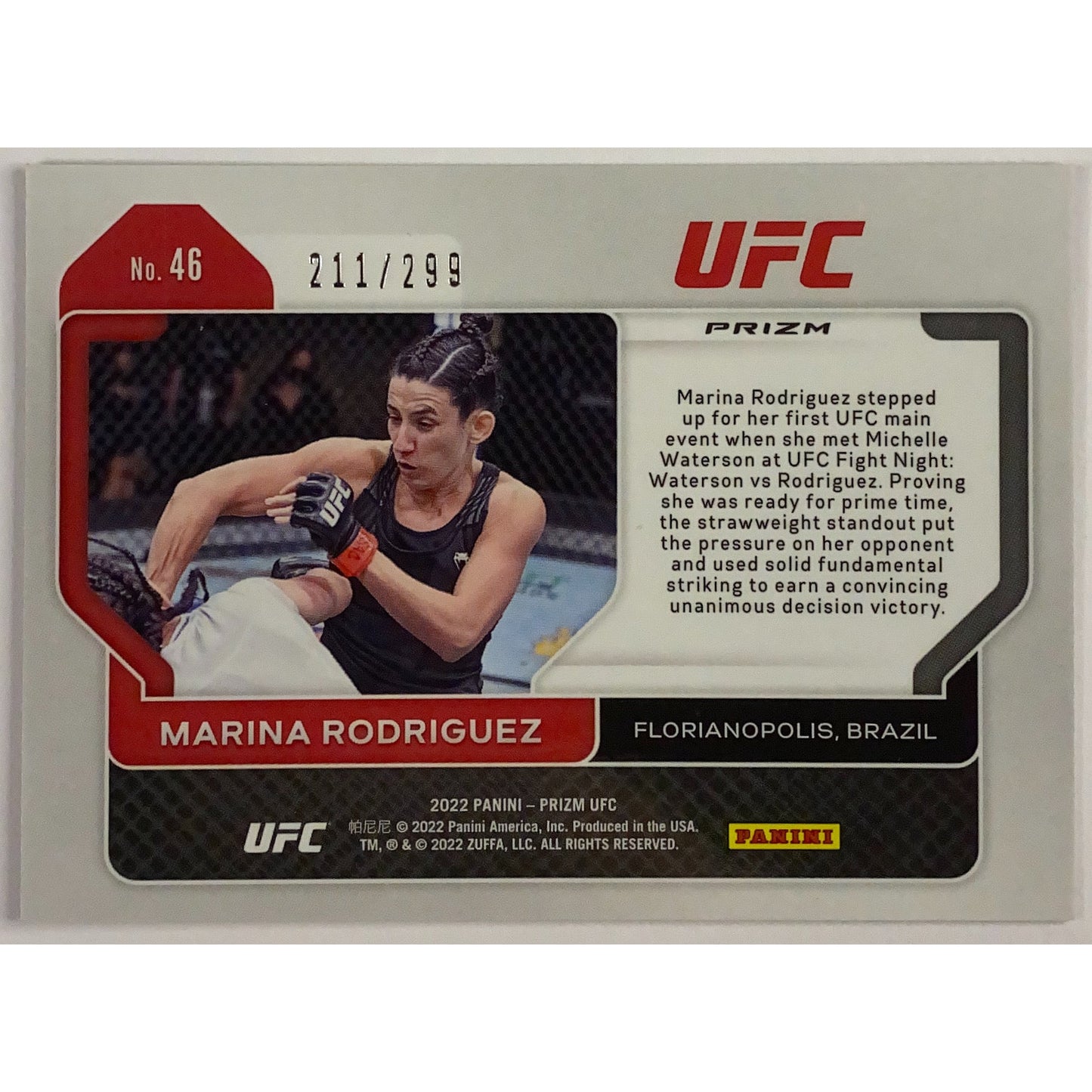 2022 Panini Prizm Marina Rodriguez Red Holo Prizm 211/299