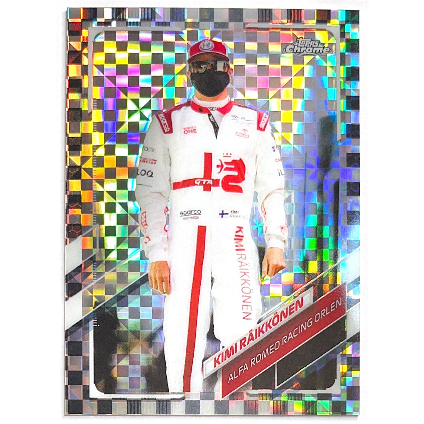 2021 Topps Chrome Formula 1 Kimi Raikkonen Checker Flag Refractor #34