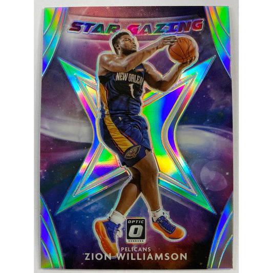 2020-21 Donruss Optic Zion Williamson Stargazing Silver Holo Prizm